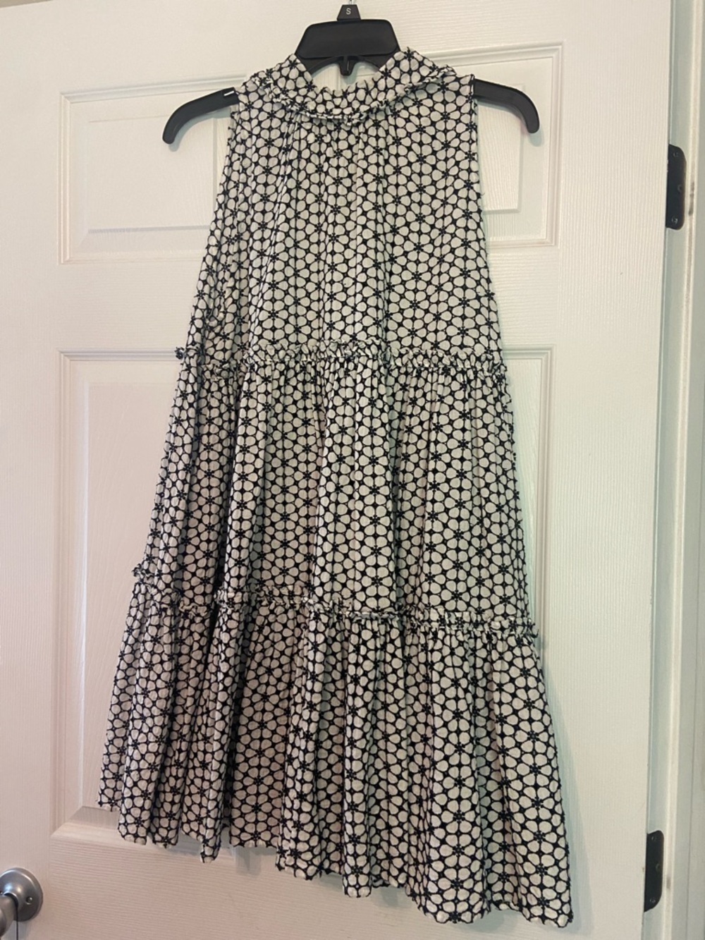 Lisa Marie Fernandez Black and White Tiered Mini Dress
